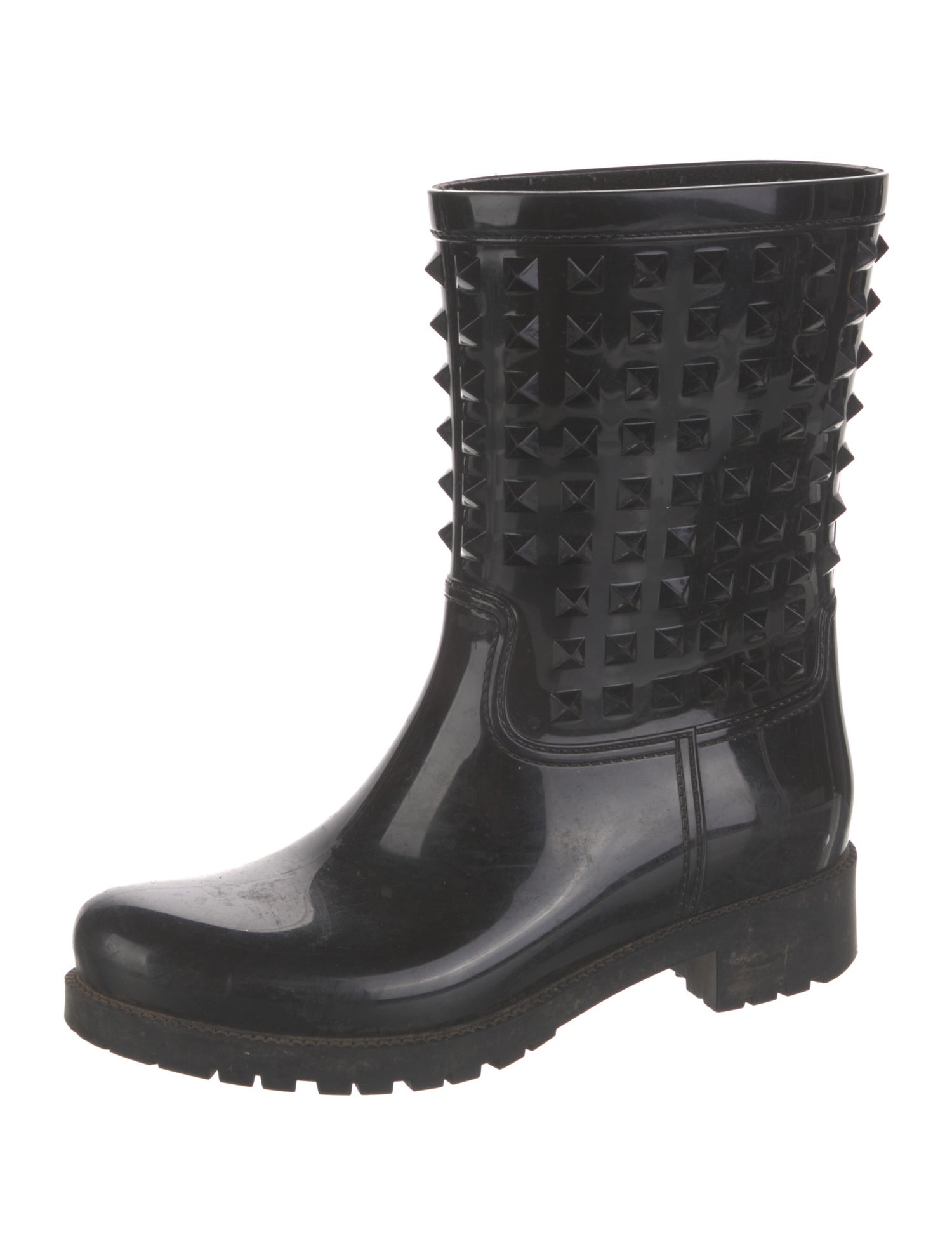 Valentino Rockstud Accents Rubber Rain Boots