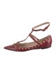 Valentino Rockstud Accents Embossed Leather Ballet Flats