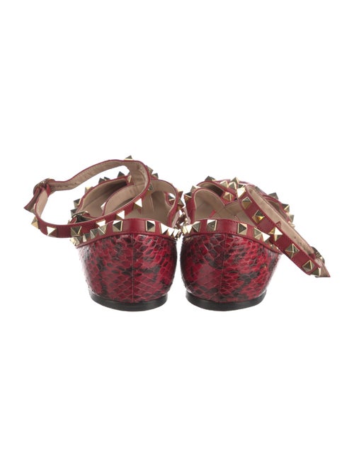 Valentino Rockstud Accents Embossed Leather Ballet Flats