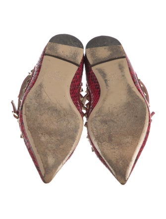 Valentino Rockstud Accents Embossed Leather Ballet Flats