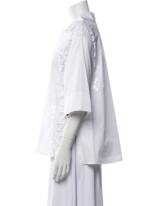 Valentino V-Neck Three-Quarter Sleeve Blouse