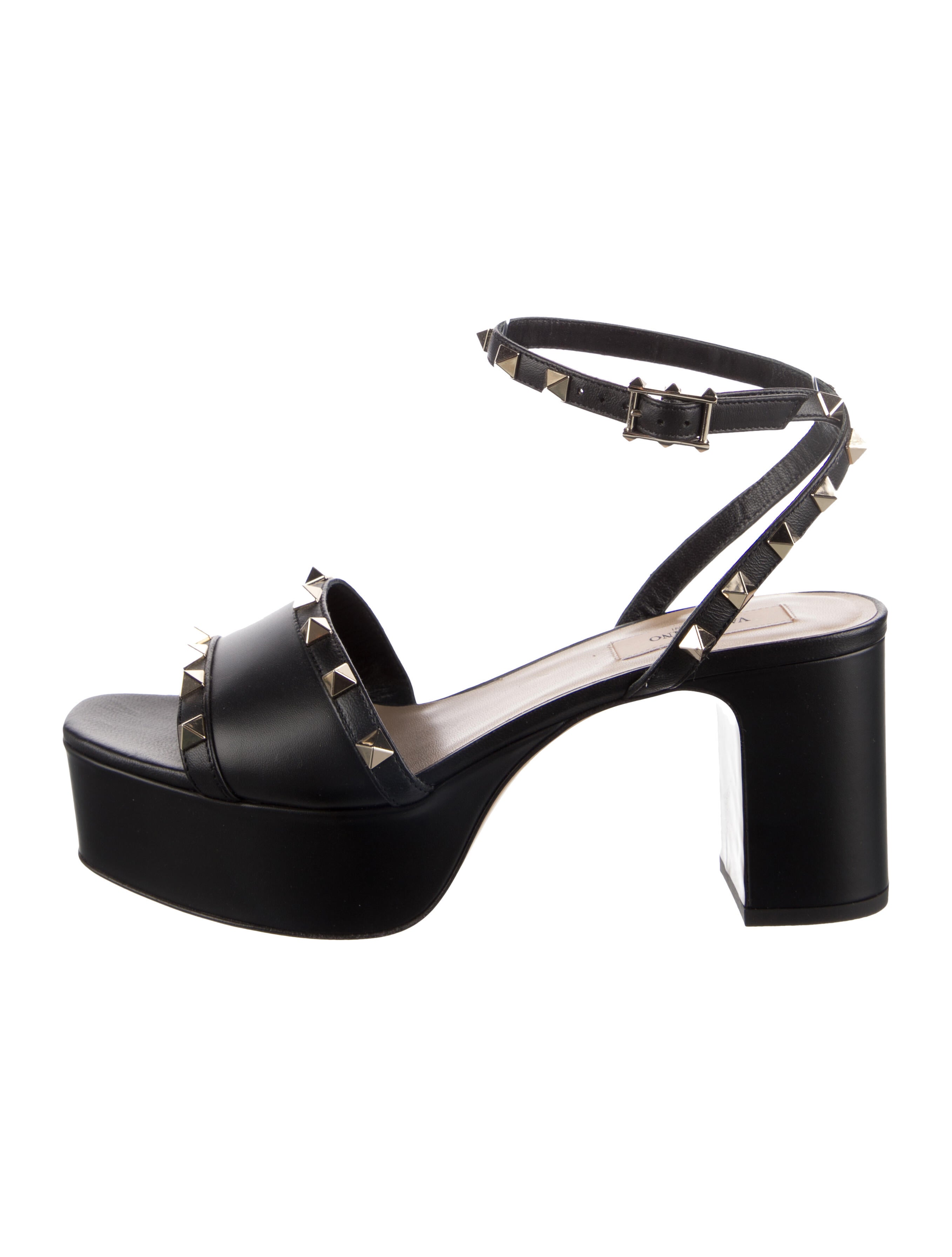 Valentino Rockstud Accents Leather Sandals