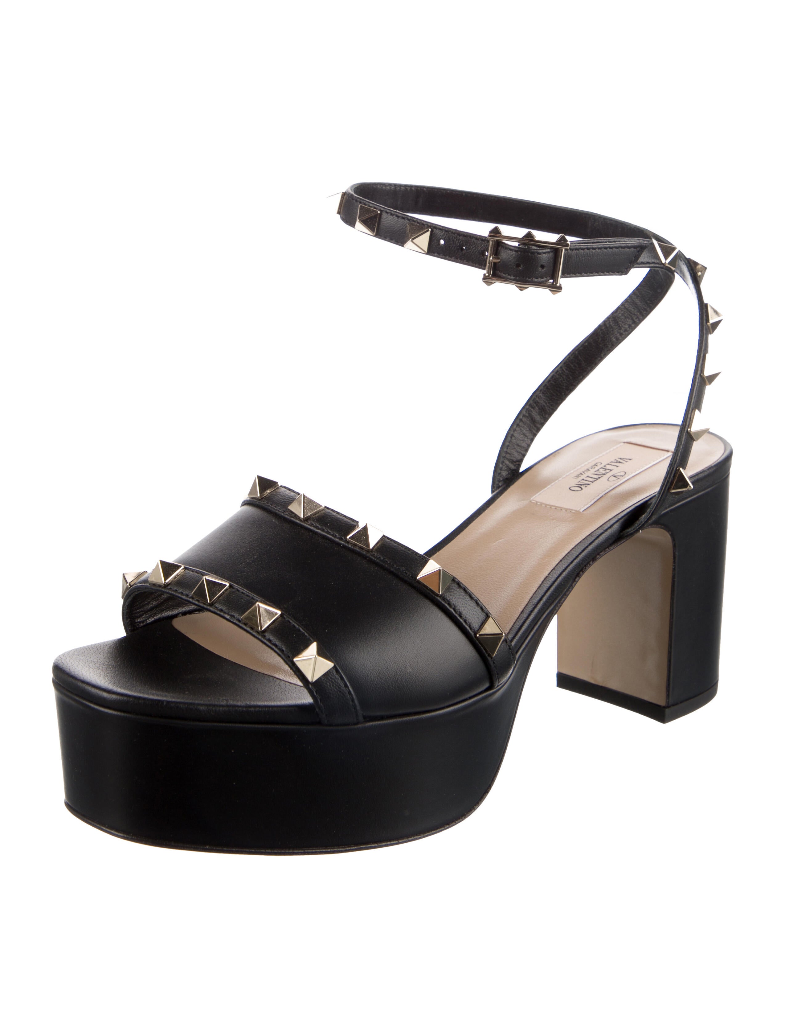 Valentino Rockstud Accents Leather Sandals
