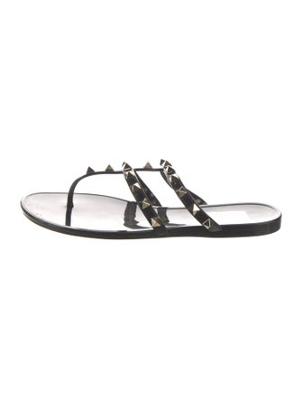 Valentino Rockstud Accents Rubber Slides