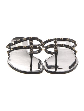 Valentino Rockstud Accents Rubber Slides