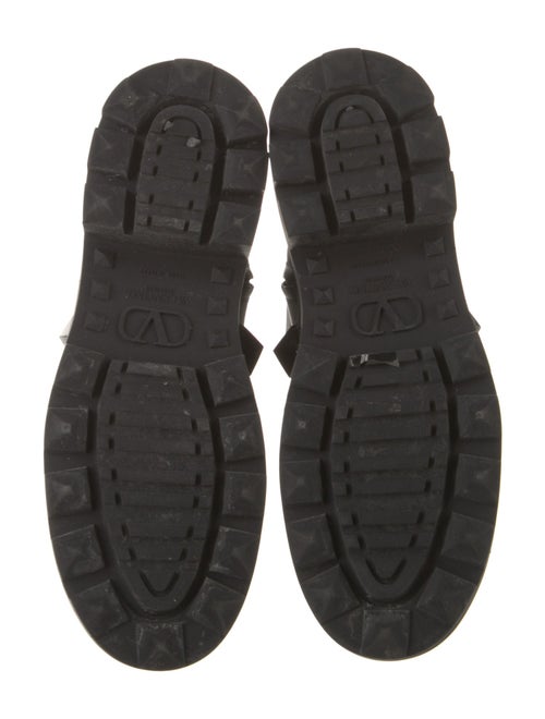 Valentino Rockstud Accents Leather Combat Boots