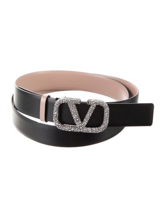 Valentino Leather Crystal Embellishments Belt Kit