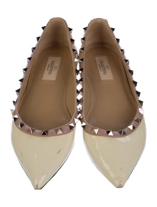 Valentino Rockstud Accents Patent Leather Ballet Flats