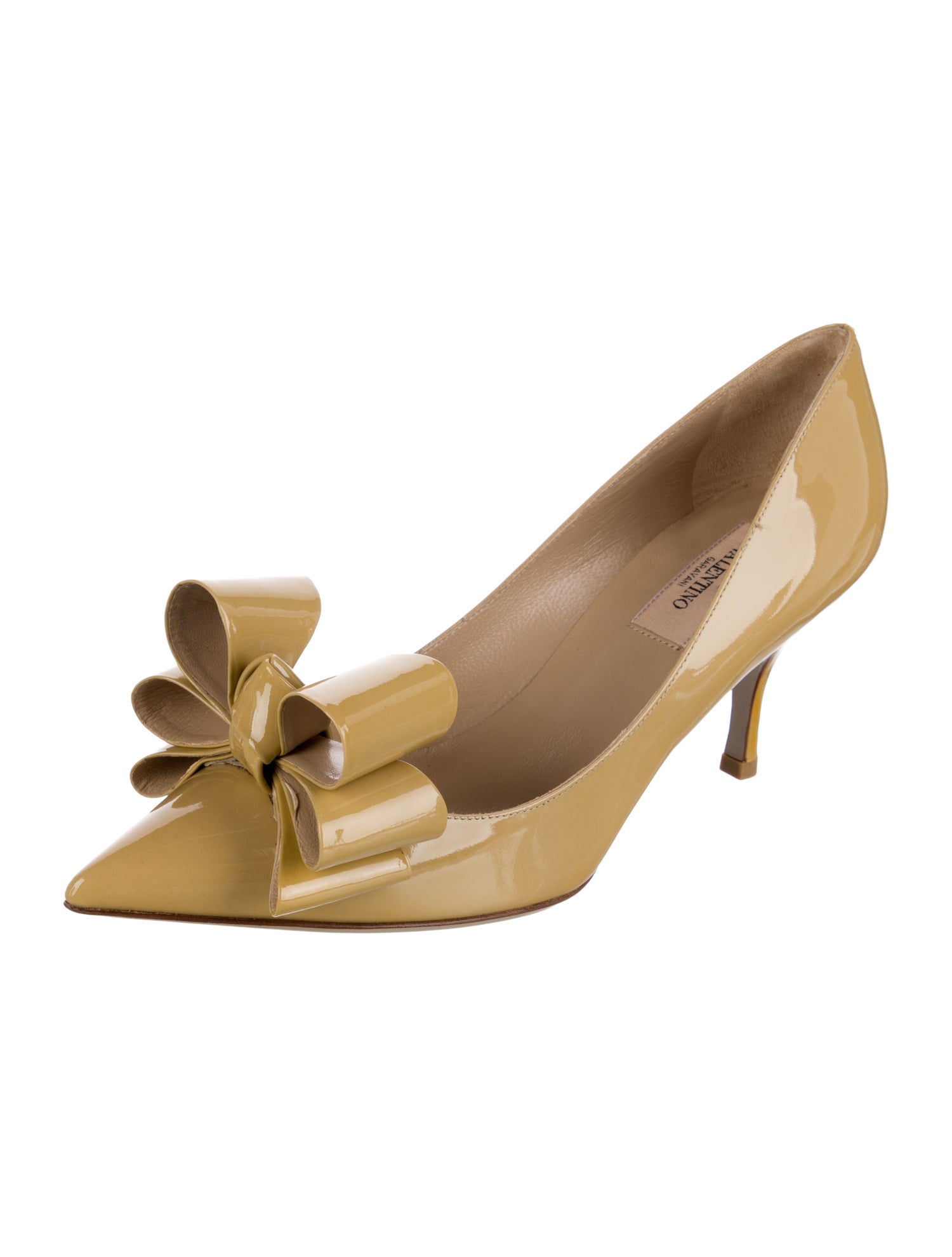 Valentino Patent Leather Bow Accents Pumps