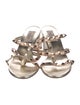 Valentino Rockstud Accents Leather T-Strap Sandals