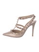 Valentino Rockstud Accents Patent Leather T-Strap Pumps