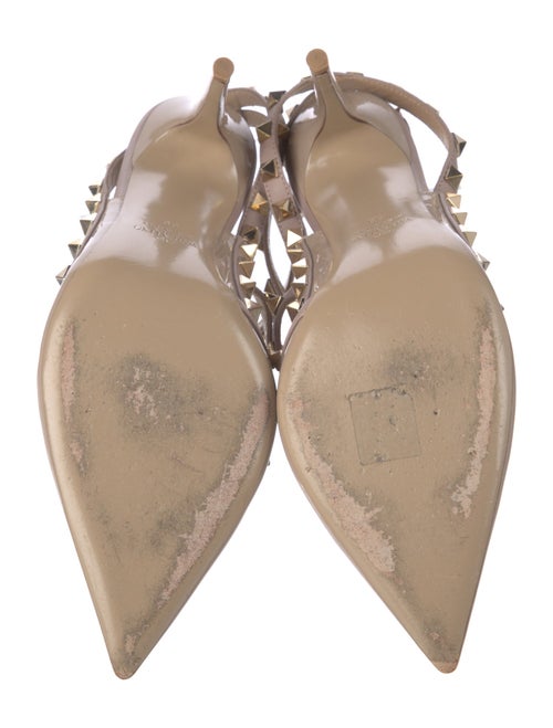 Valentino Rockstud Accents Patent Leather T-Strap Pumps