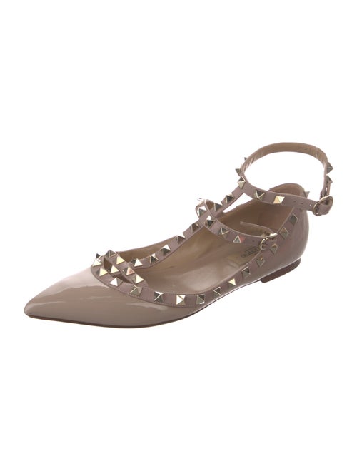 Valentino Rockstud Accents Patent Leather Flats