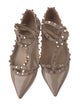Valentino Rockstud Accents Patent Leather Flats
