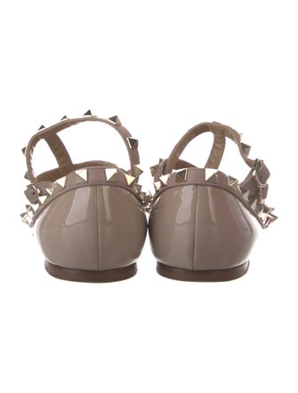 Valentino Rockstud Accents Patent Leather Flats