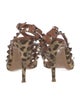Valentino Rockstud Accents Ponyhair T-Strap Sandals