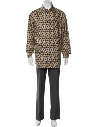 Valentino Printed Long Sleeve Dress Shirt