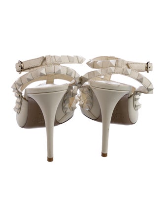 Valentino Rockstud Accents Leather T-Strap Pumps
