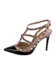 Valentino Rockstud Accents Patent Leather T-Strap Pumps