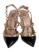 Valentino Rockstud Accents Patent Leather T-Strap Pumps