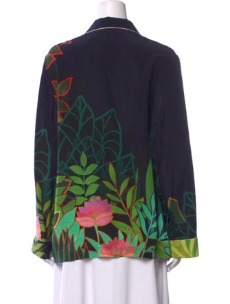 Valentino Silk Printed Button-Up Top