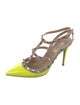 Valentino Rockstud Accents Patent Leather T-Strap Pumps