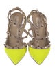 Valentino Rockstud Accents Patent Leather T-Strap Pumps