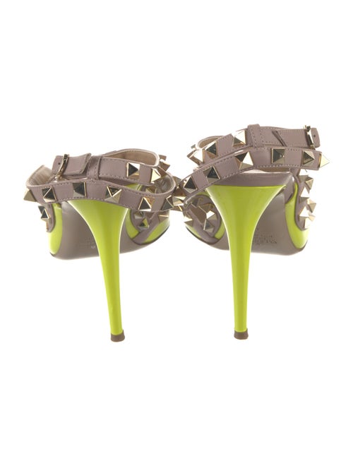 Valentino Rockstud Accents Patent Leather T-Strap Pumps