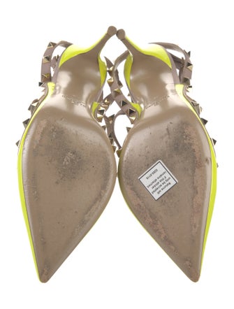 Valentino Rockstud Accents Patent Leather T-Strap Pumps