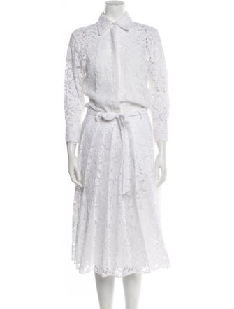 Valentino Lace Pattern Midi Length Dress