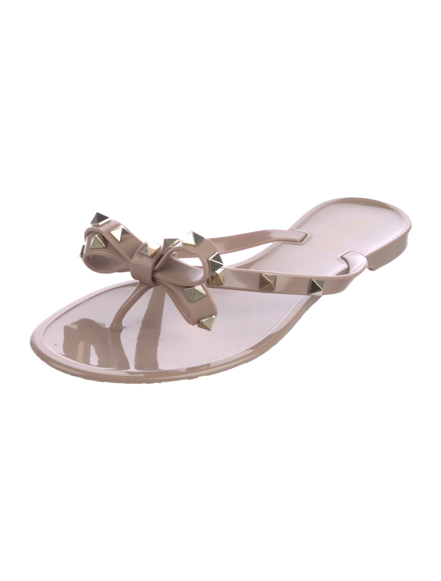Valentino Rockstud Accents Rubber Flip Flops