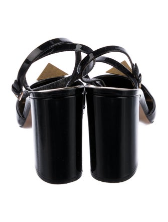Valentino Rockstud Accents Patent Leather Slingback Pumps