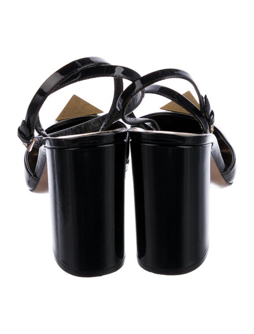 Valentino Rockstud Accents Patent Leather Slingback Pumps