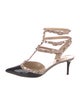 Valentino Rockstud Accents Patent Leather T-Strap Pumps