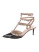 Valentino Rockstud Accents Patent Leather T-Strap Pumps
