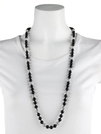 Valentino Crystal & Bead Strand Necklace