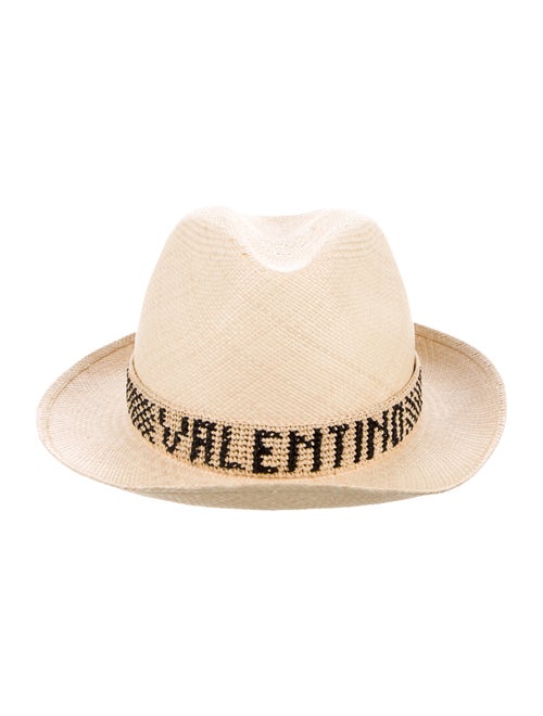 Borsalino x Valentino Straw Woven Fedora Hat