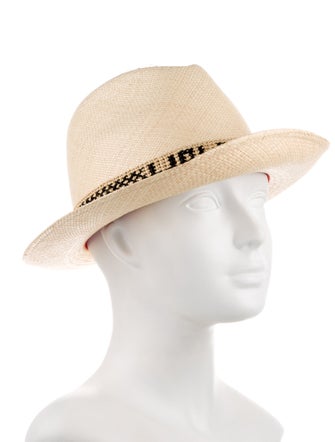 Borsalino x Valentino Straw Woven Fedora Hat