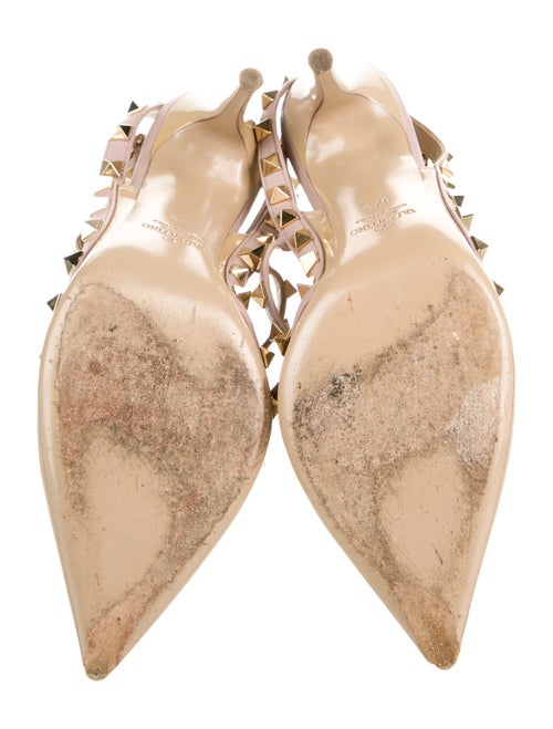 Valentino Rockstud Accents Patent Leather T-Strap Pumps