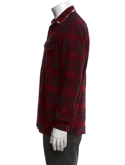 Valentino Plaid Print Long Sleeve Western Shirt