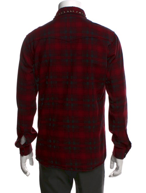 Valentino Plaid Print Long Sleeve Western Shirt
