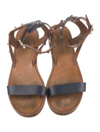 Valentino Rockstud Accents Leather Gladiator Sandals