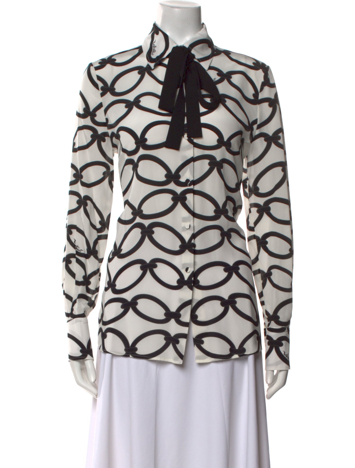 Valentino Silk Printed Button-Up Top