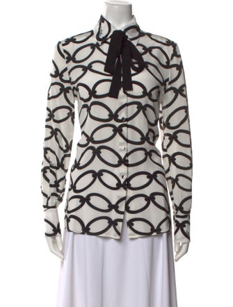 Valentino Silk Printed Button-Up Top