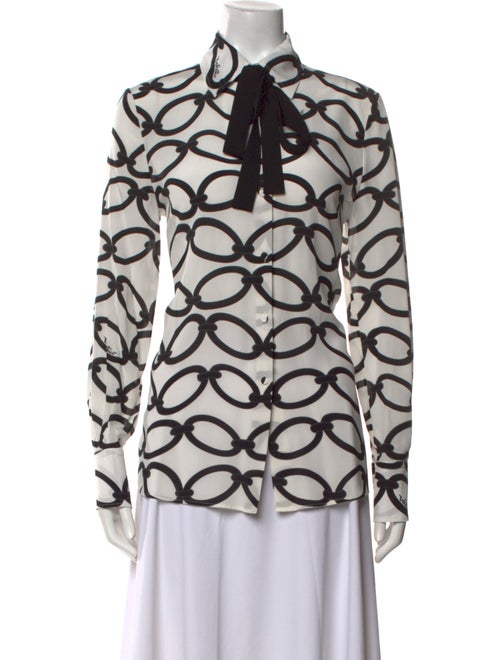 Valentino Silk Printed Button-Up Top