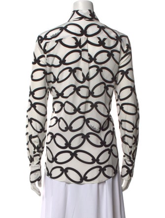 Valentino Silk Printed Button-Up Top