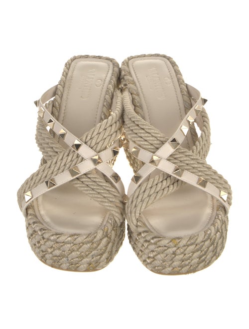 Valentino Rockstud Accents Leather Espadrilles