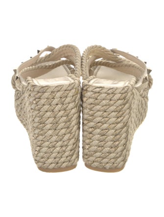 Valentino Rockstud Accents Leather Espadrilles