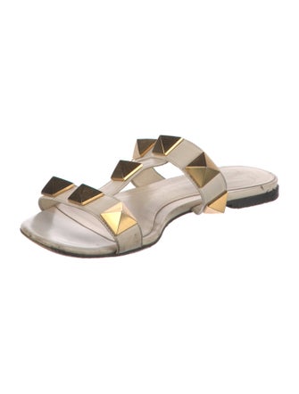 Valentino Rockstud Accents Leather Slides