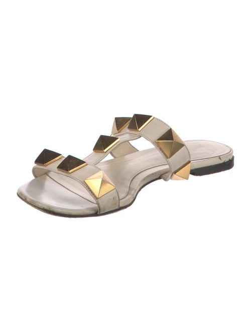 Valentino Rockstud Accents Leather Slides